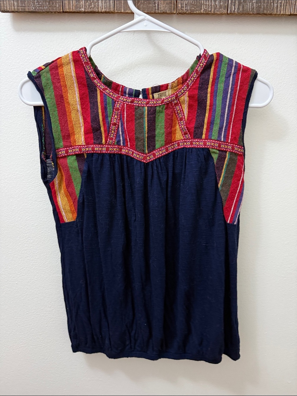 True Craft Multicolor Striped Yoke Tank — Red, Yellow, Navy